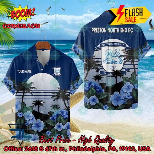 Preston North End FC Palm Tree Sunset Floral Hawaiian Shirt And Shorts