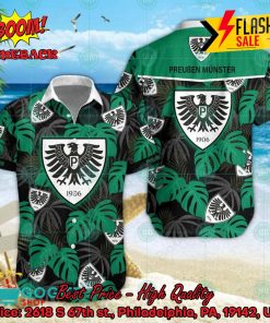 PreuBen Munster Big Logo Tropical Leaves Hawaiian Shirt And Shorts