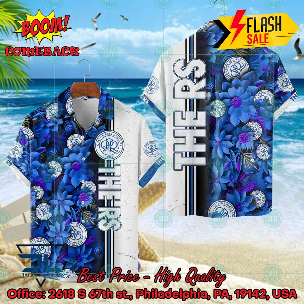 queens park rangers fc floral hawaiian shirt and shorts 1 B0PLU