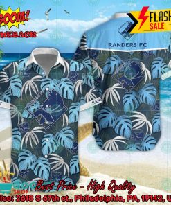 Randers FC Big Logo Tropical Leaves Hawaiian Shirt And Shorts
