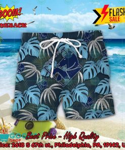 randers fc big logo tropical leaves hawaiian shirt and shorts 2 eakm6