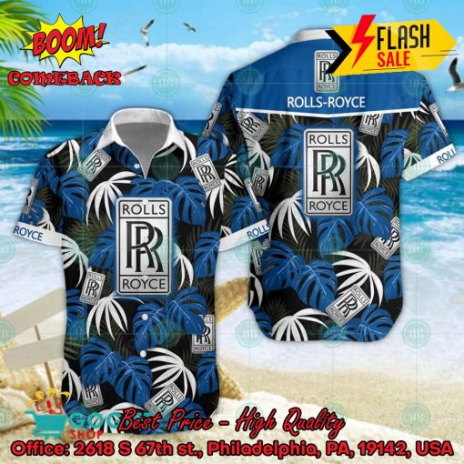 Rolls-Royce Big Logo Tropical Leaves Hawaiian Shirt And Shorts