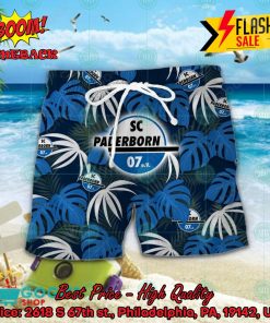 SC Paderborn Big Logo Tropical Leaves Hawaiian Shirt And Shorts