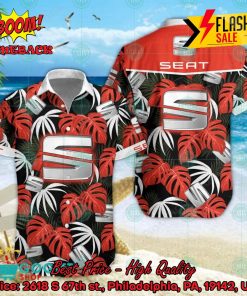 SEAT Big Logo Tropical Leaves Hawaiian Shirt And Shorts