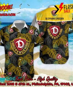 SG Dynamo Dresden Big Logo Tropical Leaves Hawaiian Shirt And Shorts