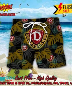 SG Dynamo Dresden Big Logo Tropical Leaves Hawaiian Shirt And Shorts