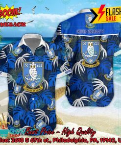 Sheffield Wednesday FC Big Logo Tropical Leaves Hawaiian Shirt And Shorts