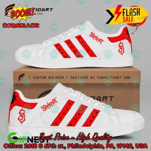 Slipknot Heavy Metal Band Red Stripes Style 1 Custom Adidas Stan Smith Shoes