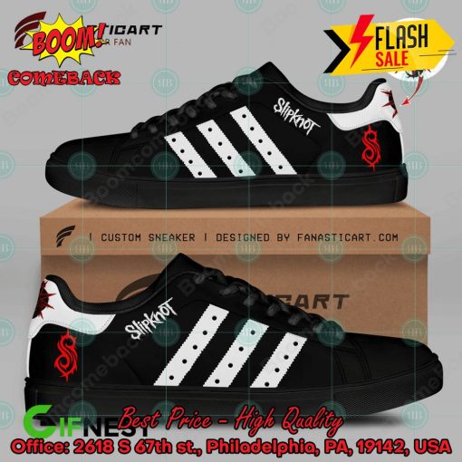 Slipknot Heavy Metal Band White Stripes Style 1 Custom Adidas Stan Smith Shoes