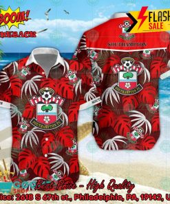 Southampton FC Big Logo Tropical Leaves Hawaiian Shirt And Shorts