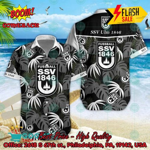 SSV Ulm 1846 Big Logo Tropical Leaves Hawaiian Shirt And Shorts