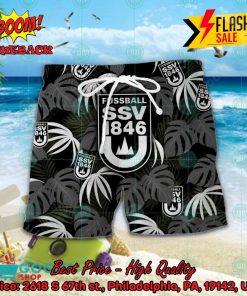 ssv ulm 1846 big logo tropical leaves hawaiian shirt and shorts 2 zM7pW
