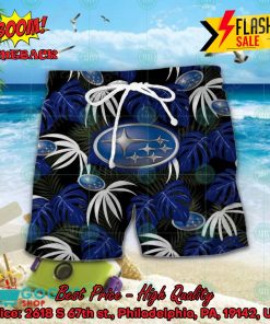 Subaru Big Logo Tropical Leaves Hawaiian Shirt And Shorts