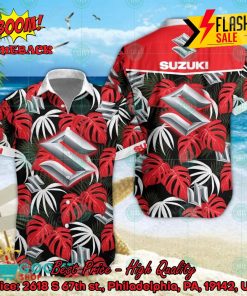 Suzuki Big Logo Tropical Leaves Hawaiian Shirt And Shorts