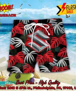 suzuki big logo tropical leaves hawaiian shirt and shorts 2 xYF2z