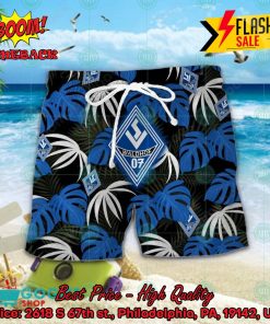 sv waldhof mannheim big logo tropical leaves hawaiian shirt and shorts 2 p9S3p