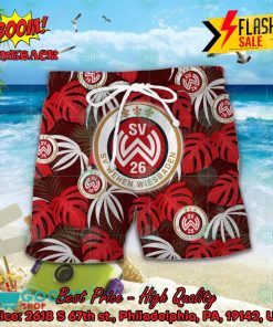 SV Wehen Wiesbaden Big Logo Tropical Leaves Hawaiian Shirt And Shorts