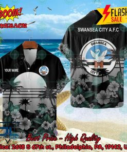 Swansea City AFC Palm Tree Sunset Floral Hawaiian Shirt And Shorts