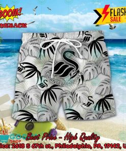 swansea city fc big logo tropical leaves hawaiian shirt and shorts 2 t2ds5