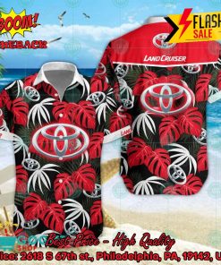 Toyota Land Cruiser Big Logo Tropical Leaves Hawaiian Shirt And Shorts