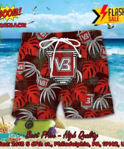 vejle boldklub big logo tropical leaves hawaiian shirt and shorts 2 bVJ36