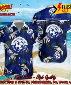 Vendsyssel FF Big Logo Tropical Leaves Hawaiian Shirt And Shorts