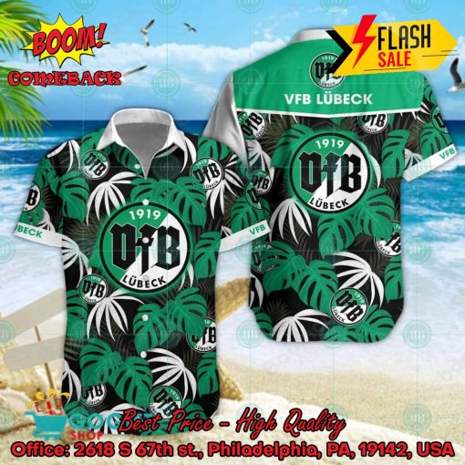 VfB Lubeck Big Logo Tropical Leaves Hawaiian Shirt And Shorts