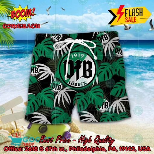 VfB Lubeck Big Logo Tropical Leaves Hawaiian Shirt And Shorts