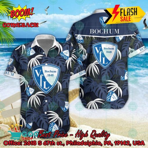 VfL Bochum Big Logo Tropical Leaves Hawaiian Shirt And Shorts