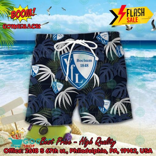 VfL Bochum Big Logo Tropical Leaves Hawaiian Shirt And Shorts