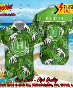 VfL Wolfsburg Big Logo Tropical Leaves Hawaiian Shirt And Shorts