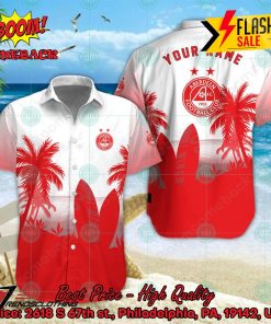 Aberdeen FC Palm Tree Surfboard Personalized Name Button Shirt