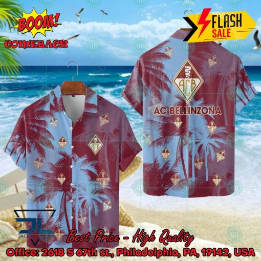 AC Bellinzona Big Logo Coconut Tree Hawaiian Shirt