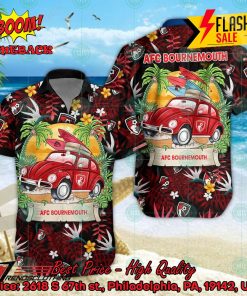 AFC Bournemouth Car Surfboard Coconut Tree Button Shirt