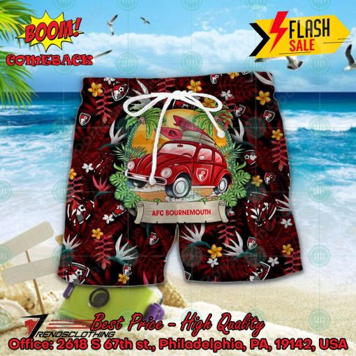 AFC Bournemouth Car Surfboard Coconut Tree Button Shirt