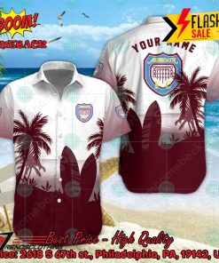 Arbroath FC Palm Tree Surfboard Personalized Name Button Shirt