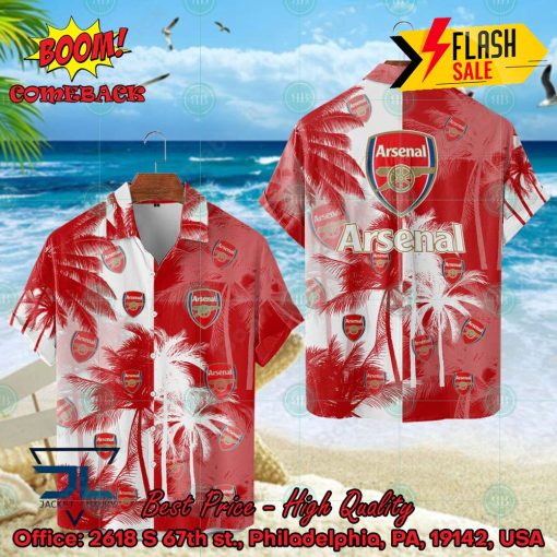 Arsenal FC Coconut Tree Hawaiian Shirt