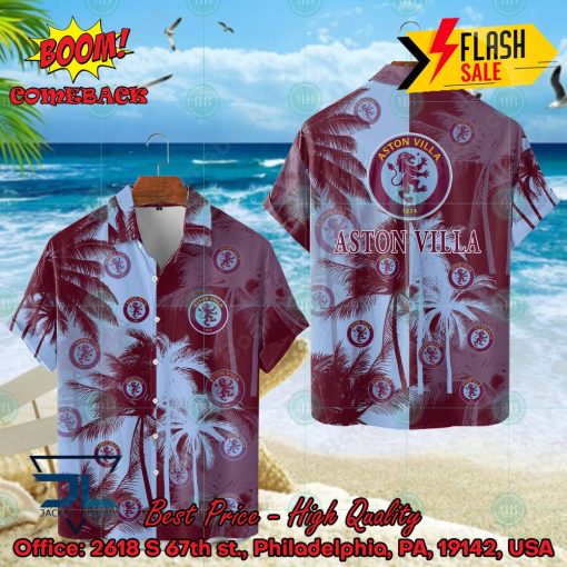 Aston Villa FC Coconut Tree Hawaiian Shirt