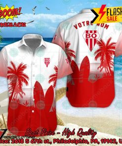 Biarritz Olympique Palm Tree Surfboard Personalized Name Button Shirt