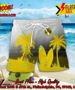 Borussia Dortmund No Stars Palm Tree Surfboard Personalized Name Button Shirt