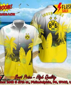 Borussia Dortmund Palm Tree Surfboard Personalized Name Button Shirt