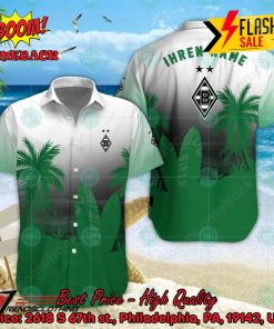 Borussia Monchengladbach Palm Tree Surfboard Personalized Name Button Shirt