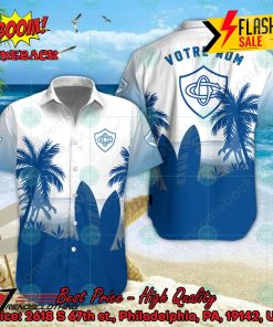 Castres Olympique Palm Tree Surfboard Personalized Name Button Shirt