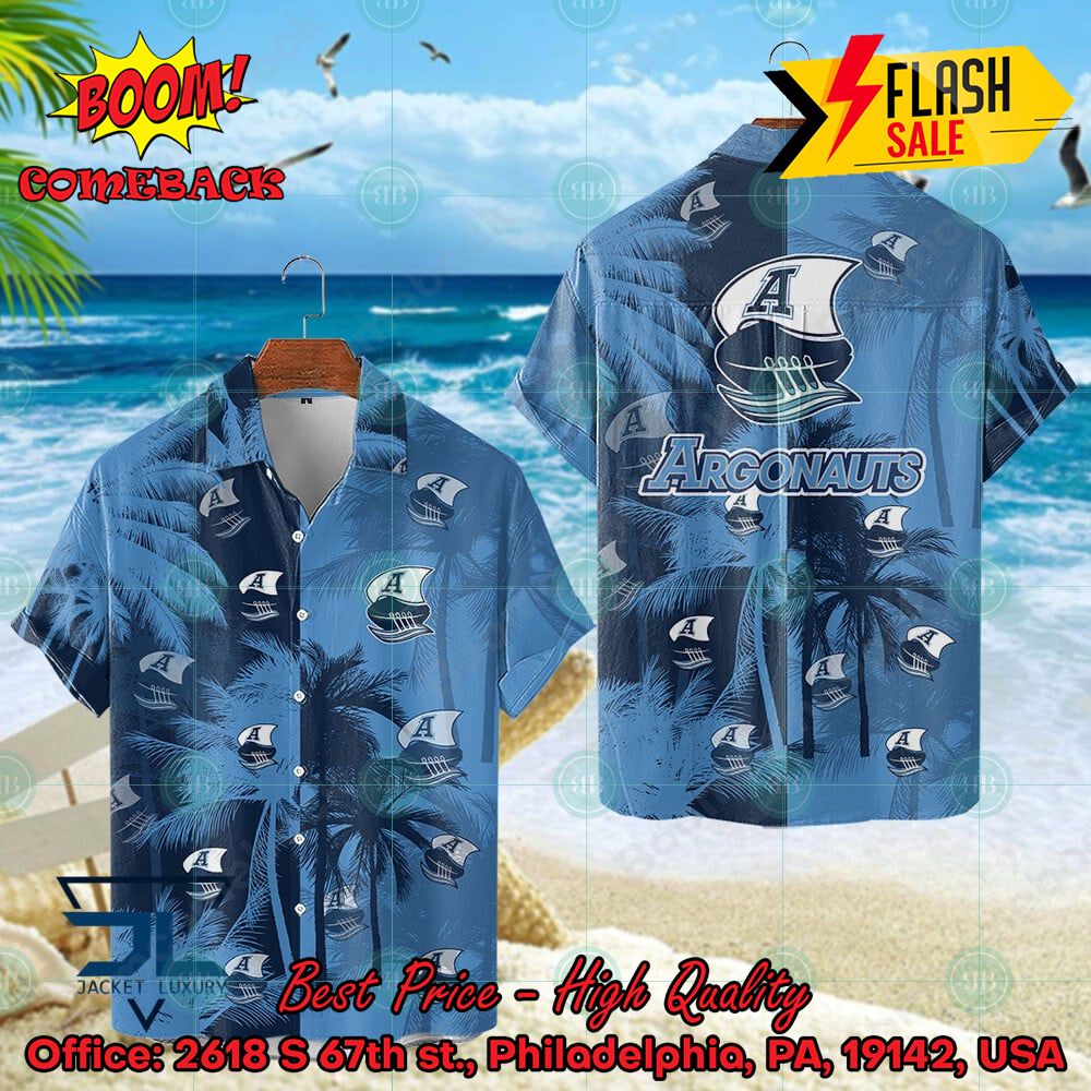 CFL Toronto Argonauts Coconut Tree Hawaiian Shirt