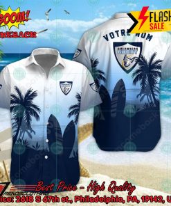 Colomiers Rugby Palm Tree Surfboard Personalized Name Button Shirt