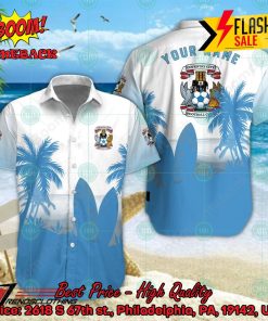 Coventry City FC Palm Tree Surfboard Personalized Name Button Shirt