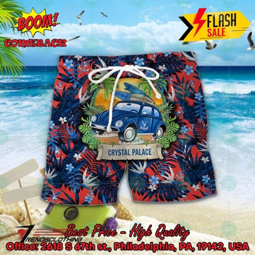 Crystal Palace FC Car Surfboard Coconut Tree Button Shirt