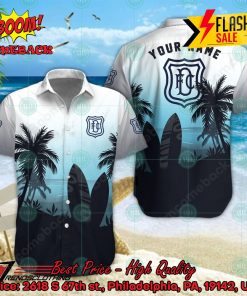 Dundee FC Palm Tree Surfboard Personalized Name Button Shirt