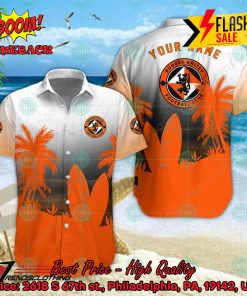 Dundee United FC Palm Tree Surfboard Personalized Name Button Shirt