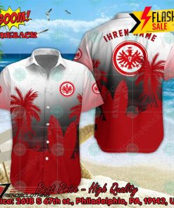 Eintracht Frankfurt Palm Tree Surfboard Personalized Name Button Shirt